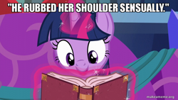 Size: 800x450 | Tagged: safe, edit, edited screencap, screencap, twilight sparkle, alicorn, pony, a hearth's warming tail, g4, family guy, female, image macro, makeameme.org, meme, peterotica, solo, twilight sparkle (alicorn)