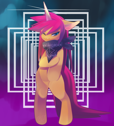 Size: 1024x1140 | Tagged: safe, artist:phation, oc, oc only, pony, bandana, bipedal, solo