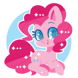 Size: 864x864 | Tagged: safe, artist:snow angel, pinkie pie, earth pony, pony, g4, abstract background, colored pupils, cute, diapinkes, female, looking at you, solo, sparkly eyes, wingding eyes