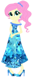 Size: 496x1196 | Tagged: safe, artist:tsundra, fluttershy, equestria girls, g4, alternate hairstyle, clothes, dress, female, simple background, solo, transparent background