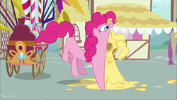 Size: 1920x1080 | Tagged: safe, screencap, pinkie pie, earth pony, pony, a friend in deed, g4, batter, cake batter, eating, faic, female, great moments in animation, mare, nightmare fuel, nom, solo, wat