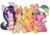 Size: 900x626 | Tagged: safe, artist:coffeecuppup, oc, oc only, oc:dreamy sweet, oc:precious metal, oc:thimble, pegasus, pony, unicorn, candy, candy cane, clothes, food, scarf, simple background, socks, striped socks, transparent background