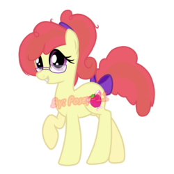 Size: 2000x2000 | Tagged: safe, artist:posey-11, oc, oc only, earth pony, pony, bow, female, glasses, high res, magical lesbian spawn, mare, offspring, parent:apple bloom, parent:twist, parents:twistbloom, simple background, solo, tail bow, transparent background, watermark