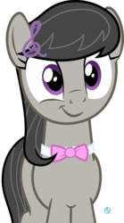 Size: 1800x3244 | Tagged: safe, artist:arifproject, octavia melody, earth pony, pony, g4, bowtie, cute, female, hair accessory, simple background, smirk, smirk pone collection, solo, tavibetes, transparent background, vector