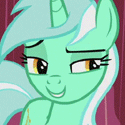 Size: 125x125 | Tagged: safe, artist:shadesmaclean, edit, edited screencap, screencap, lyra heartstrings, g4, animated, avatar, bubblegum, cute, female, gif, gif for breezies, lyrabetes, picture for breezies, solo