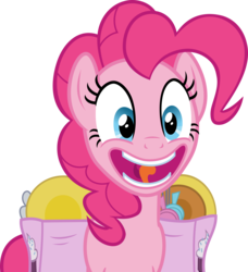 Size: 10117x11098 | Tagged: safe, artist:pink1ejack, pinkie pie, every little thing she does, g4, absurd resolution, faic, female, open mouth, saddle bag, simple background, solo, transparent background, vector