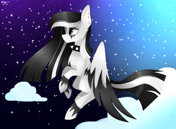 Size: 3263x2400 | Tagged: safe, artist:huirou, oc, oc only, pegasus, pony, cloud, female, high res, mare, night, solo