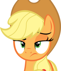 Size: 10339x12137 | Tagged: safe, artist:cyanlightning, applejack, earth pony, pony, g4, the mane attraction, .svg available, absurd resolution, applejack is not amused, applejack's hat, cowboy hat, female, hat, mare, simple background, solo, transparent background, unamused, vector