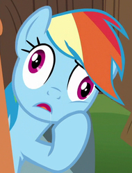 Size: 354x466 | Tagged: safe, edit, edited screencap, editor:paragonaj, screencap, rainbow dash, g4, the cart before the ponies, cropped, derp, drool, female, open mouth, solo