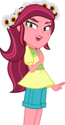 Size: 3076x5856 | Tagged: safe, artist:limedazzle, gloriosa daisy, equestria girls, g4, my little pony equestria girls: legend of everfree, absurd resolution, clothes, female, freckles, open mouth, shorts, show accurate, simple background, solo, transparent background, vector
