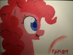 Size: 2361x1791 | Tagged: safe, artist:fairhart, pinkie pie, g4, acrylic painting, female, painting, photo, smiling, solo, traditional art