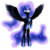 Size: 2834x2834 | Tagged: safe, artist:rayray18, nightmare moon, g4, female, glowing eyes, rearing, simple background, solo, spread wings, transparent background