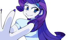 Size: 1280x720 | Tagged: safe, artist:setoya, rarity, equestria girls, g4, female, looking at you, nails, simple background, smiling, solo, transparent background