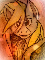 Size: 1618x2155 | Tagged: safe, artist:ciskat, derpy hooves, pegasus, pony, g4, female, mare, solo, traditional art