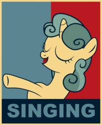 Size: 1769x2158 | Tagged: safe, artist:stolenfly, sweetie belle, pony, unicorn, g4, female, hope poster, singing, solo
