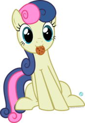 Size: 1596x2289 | Tagged: safe, artist:arifproject, bon bon, sweetie drops, earth pony, pony, g4, :3, adorabon, bon bon's baking cookies girls, cookie, cute, female, food, hnnng, simple background, sitting, sitting catface meme, solo, transparent background, vector