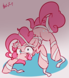 Size: 1326x1497 | Tagged: safe, artist:akainu_pony, pinkie pie, g4, bandage, clothes, costume, female, mummy, nightmare night, open mouth, pixiv, solo, tongue out