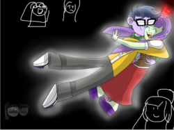 Size: 773x579 | Tagged: safe, artist:mariairini, micro chips, starlight, equestria girls, g4, background human, female, male, shipping, starchips, straight