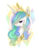 Size: 1188x1518 | Tagged: safe, artist:nuttypanutdy, princess celestia, pony, g4, bust, female, lidded eyes, mare, portrait, simple background, smiling, solo, transparent background