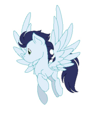 Size: 300x400 | Tagged: safe, artist:yogfan, soarin', pony, g4, flying, male, pixel art, simple background, solo, transparent background