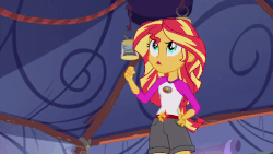 Size: 1280x720 | Tagged: safe, screencap, sunset shimmer, equestria girls, g4, my little pony equestria girls: legend of everfree, animated, female, gif, solo