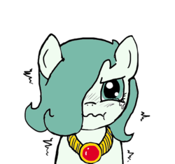 Size: 640x600 | Tagged: safe, artist:ficficponyfic, color edit, edit, oc, oc only, oc:emerald jewel, colt quest, angry, colored, colt, crying, femboy, looking at you, male, simple background, solo, transparent background