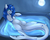 Size: 2500x2000 | Tagged: safe, artist:chapaevv, oc, oc only, oc:prince nova, monster pony, original species, shark pony, belly, high res, looking at you, moon, smiling, solo, teeth, water