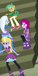 Size: 258x516 | Tagged: safe, screencap, fuchsia blush, lavender lace, snails, trixie, equestria girls, g4, my little pony equestria girls: rainbow rocks, cropped, female, trixie and the illusions