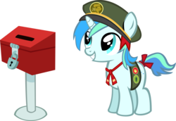 Size: 13458x9286 | Tagged: safe, artist:cyanlightning, oc, oc only, oc:cyan lightning, g4, just for sidekicks, .svg available, absurd resolution, cap, colt, cute, cyan's filly guides, donation box, filly guides, hat, male, ocbetes, ribbon, simple background, solo, transparent background, vector