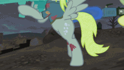 Size: 384x216 | Tagged: safe, artist:darkgloones, derpy hooves, fluttershy, pegasus, pony, zombie, zombie pony, g4, animated, bomb, female, giant derpy hooves, giant pegasus, giant pony, giantshy, gif, macro, mann vs machine, mare, medic, medic (tf2), medigun, mvm, night, quick fix, rocket launcher, soldier, soldier (tf2), team fortress 2, the original, wave 666, weapon, youtube link