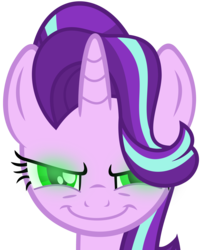 Size: 4212x5228 | Tagged: safe, starlight glimmer, g4, absurd resolution, bust, colored pupils, evil, female, glare, glowing eyes, grin, looking at you, portrait, simple background, smiling, solo, transparent background, vector