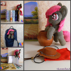 Size: 2000x2000 | Tagged: safe, artist:1stastrastudio, oc, oc only, backpack, book, bottle, cloak, clothes, collage, hat, high res, irl, markers, notepad, pencil, photo, plushie, solo, traditional art