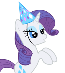 Size: 900x1007 | Tagged: safe, artist:stolenfly, rarity, g4, female, hat, lidded eyes, open mouth, party hat, simple background, solo, transparent background, vector