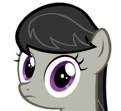 Size: 933x856 | Tagged: artist needed, safe, octavia melody, earth pony, pony, g4, bust, female, frown, looking at you, mare, portrait, simple background, solo, stare, sweetie belle's stare, transparent background, vector