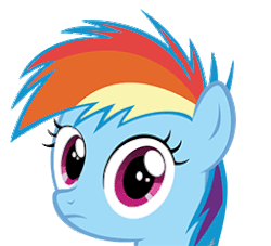 Size: 256x232 | Tagged: safe, artist:thatsgrotesque, edit, rainbow dash, g4, animated, female, filly, filly rainbow dash, frown, gif, looking at you, simple background, solo, stare, sweetie belle's stare, transparent background, vector