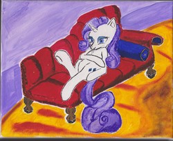 Size: 4953x4033 | Tagged: safe, artist:titankore, rarity, g4, absurd resolution, fainting couch, female, solo, traditional art