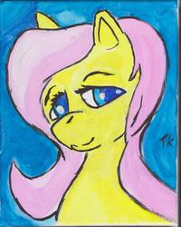 Size: 4800x6000 | Tagged: safe, artist:titankore, fluttershy, g4, absurd resolution, bust, colored pupils, female, portrait, solo, traditional art