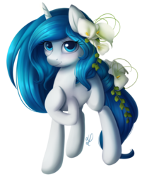 Size: 1500x1800 | Tagged: safe, artist:divlight, oc, oc only, oc:silent love, earth pony, pony, flower, flower in hair, simple background, solo, transparent background