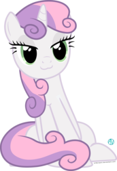 Size: 1500x2182 | Tagged: safe, artist:arifproject, sweetie belle, pony, g4, :3, cute, diasweetes, female, lidded eyes, older, older sweetie belle, simple background, sitting catface meme, solo, transparent background, vector