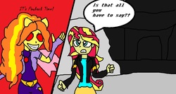 Size: 1046x558 | Tagged: safe, artist:brony96, adagio dazzle, sunset shimmer, equestria girls, g4, a filthy finale, ms paint, the nightmare before christmas, the nightmare before christmas: oogie's revenge