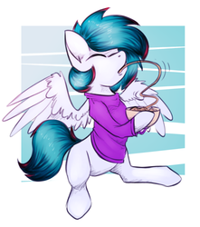 Size: 1280x1446 | Tagged: safe, artist:marsminer, oc, oc only, pegasus, pony, food, noodles, ramen, solo