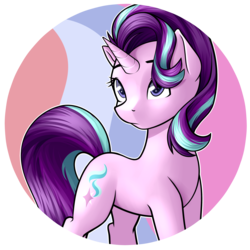 Size: 2800x2800 | Tagged: safe, artist:rubywave32, starlight glimmer, g4, button, female, high res, solo