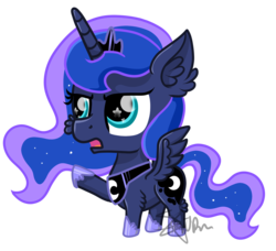 Size: 1308x1192 | Tagged: safe, artist:saturnstar14, princess luna, g4, chibi, cute, ear fluff, female, lunabetes, raised hoof, solo, starry eyes, weapons-grade cute, wingding eyes