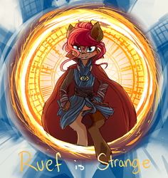 Size: 2833x3000 | Tagged: safe, artist:ruef, oc, oc only, oc:ruef, earth pony, pony, doctor strange, high res, movie poster, solo