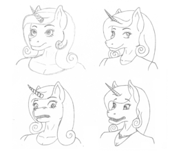 Size: 1000x902 | Tagged: safe, artist:cosaco, princess cadance, anthro, g4, collar, monochrome, pencil drawing, practice, practice drawing, practice sketch, sketch, smiling, traditional art