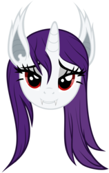 Size: 3800x6000 | Tagged: safe, artist:magister39, rarity, bat pony, bat pony unicorn, hybrid, pony, unicorn, g4, absurd resolution, bat ponified, bedroom eyes, disembodied head, fangs, female, head, race swap, raribat, simple background, solo, transparent background, vector, wet, wet mane, wet mane rarity