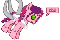 Size: 918x618 | Tagged: artist needed, safe, oc, oc only, oc:marker pony, robot, beep boop, solo