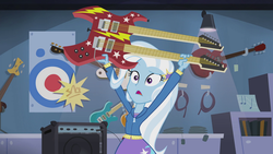 Size: 1280x720 | Tagged: safe, screencap, trixie, equestria girls, g4, guitar centered, my little pony equestria girls: rainbow rocks, female, guitar, solo