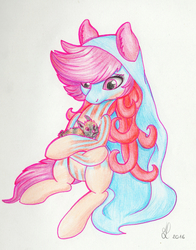 Size: 1260x1611 | Tagged: safe, artist:divlight, oc, oc only, oc:big bang, earth pony, pony, rabbit, traditional art