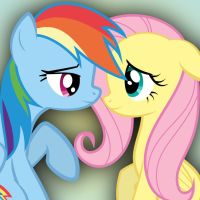 Size: 200x200 | Tagged: safe, artist:facelesssoles, fluttershy, rainbow dash, pegasus, pony, g4, better source needed, better version at source, female, floppy ears, lesbian, mare, picture for breezies, ship:flutterdash, shipping